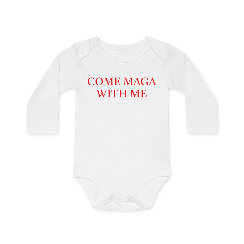 Baby Long-Sleeve Organic Bodysuit - Come Maga with Me, Cute Baby Gift, Organic Cotton Outfit, Political Baby Clothes, Baby Shower [...]